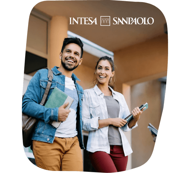 Banner promozionale di Intesa Sanpaolo per Merito